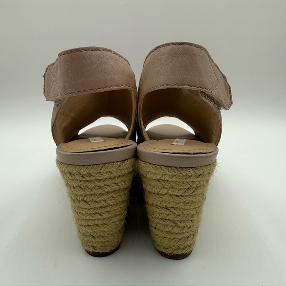 Geox Respira D Soleil Blush Pink Wedge Platform Espadrilles Peep Toes Size 38 - Picture 6 of 16